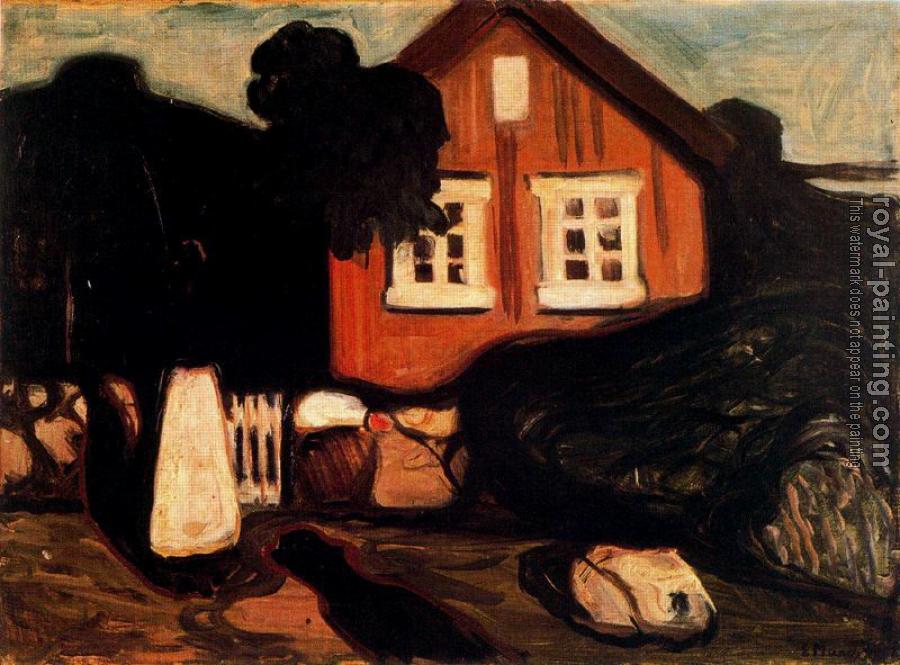Edvard Munch : Casa en claro de luna Edvard Munch : Casa en claro de luna